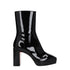 Christian Louboutin Square Toe Ankle Boots in Black Patent Leather – Women